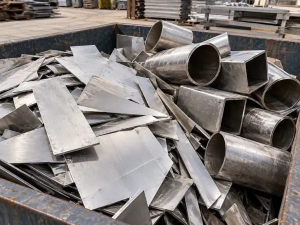 Geri dönüşüm için ayrılmış paslanmaz metal parçaları
